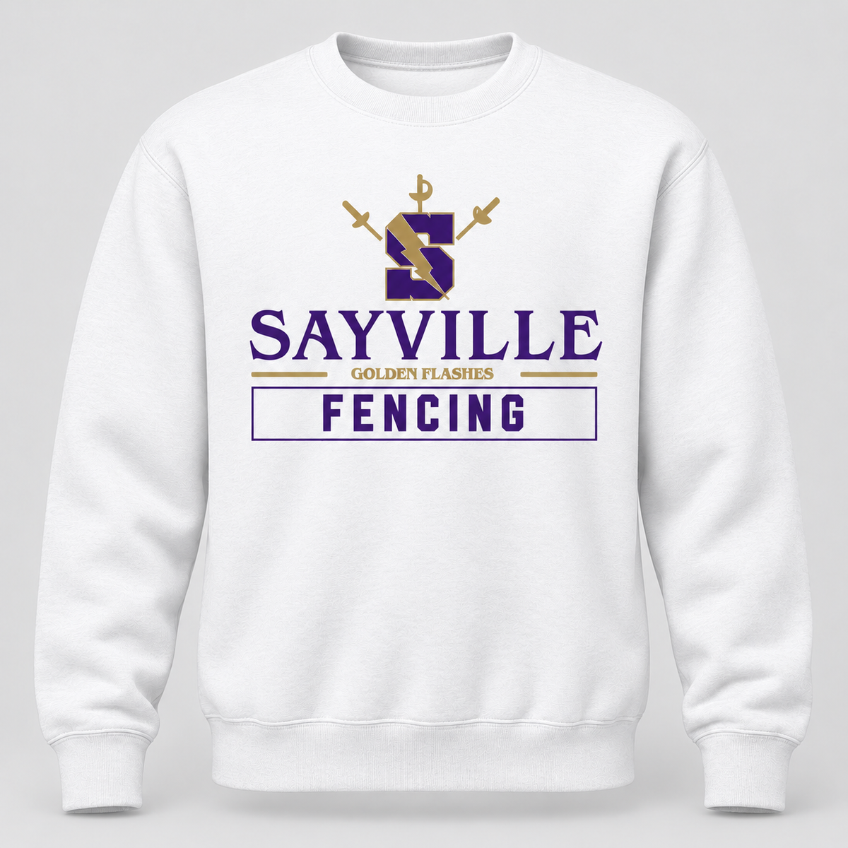 White Sayville Fencing Crewneck Sweatshirt