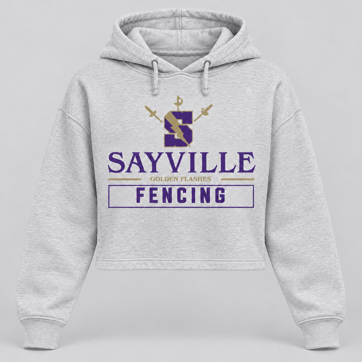 Heather Gray Sayville Fencing Cropped Hoodie