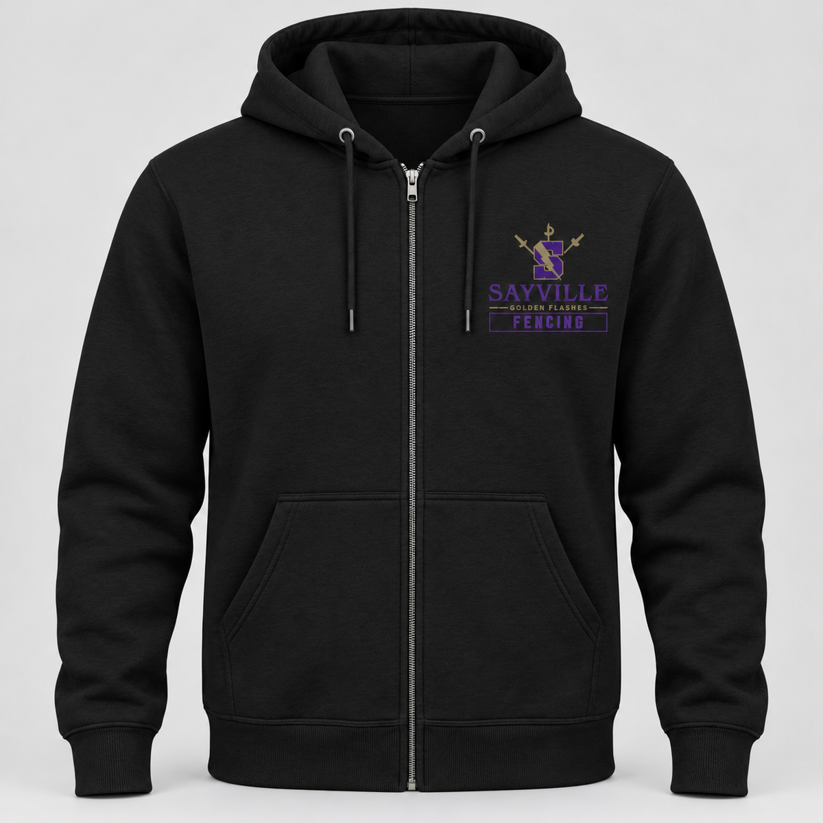 Black Sayville Fencing Full-Zip Hoodie