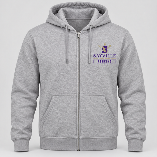 Heather Gray Sayville Fencing Full-Zip Hoodie