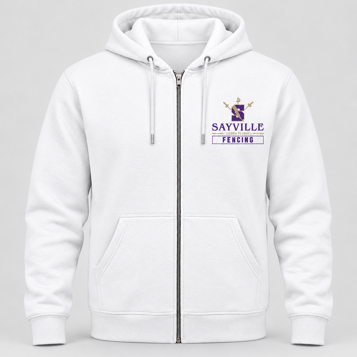 White Sayville Fencing Full-Zip Hoodie