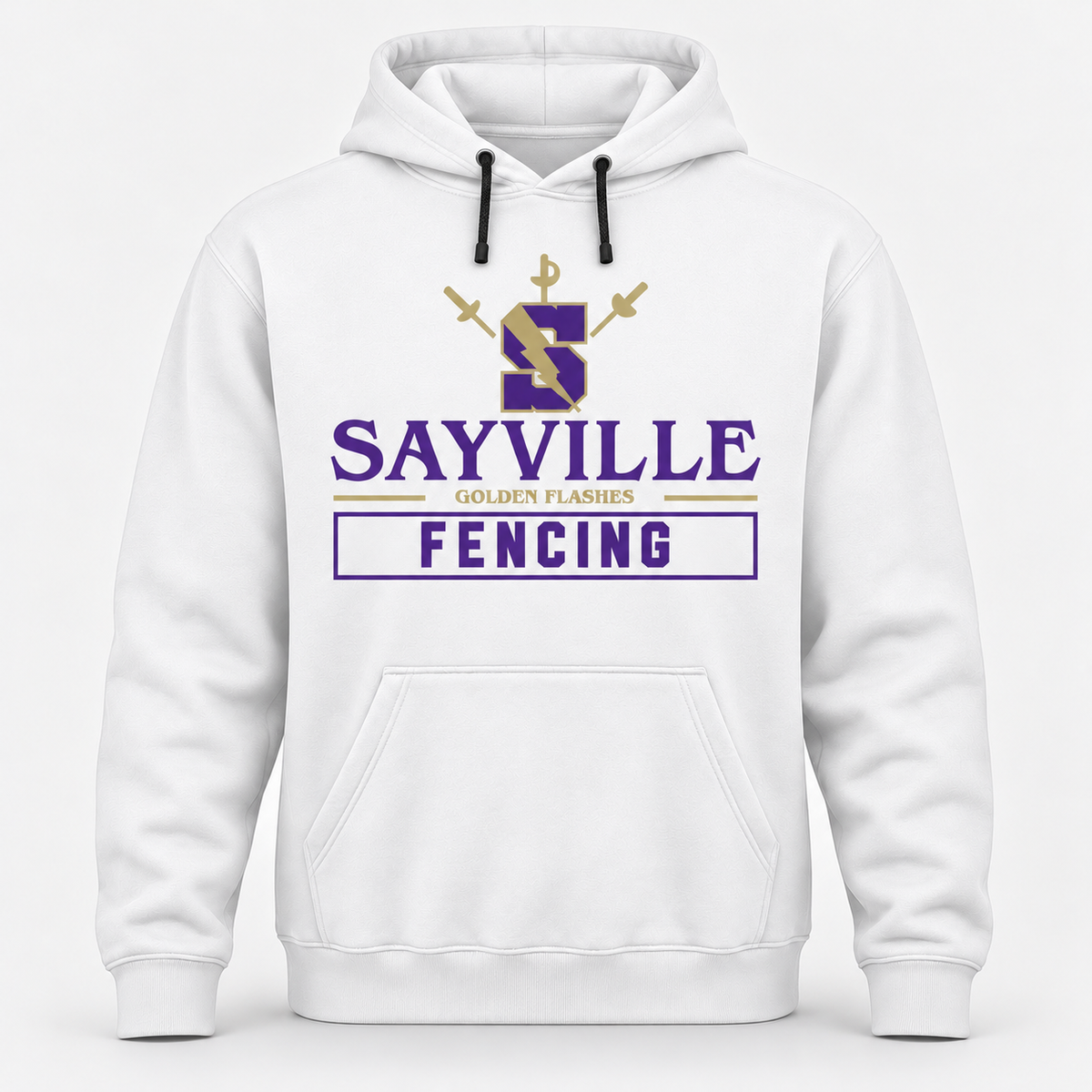 White Sayville Fencing hoodie