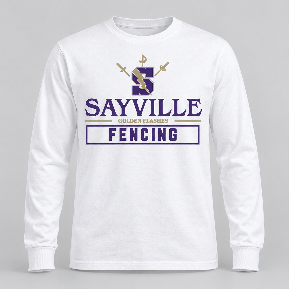 White Sayville Fencing Long Sleeve T-Shirt