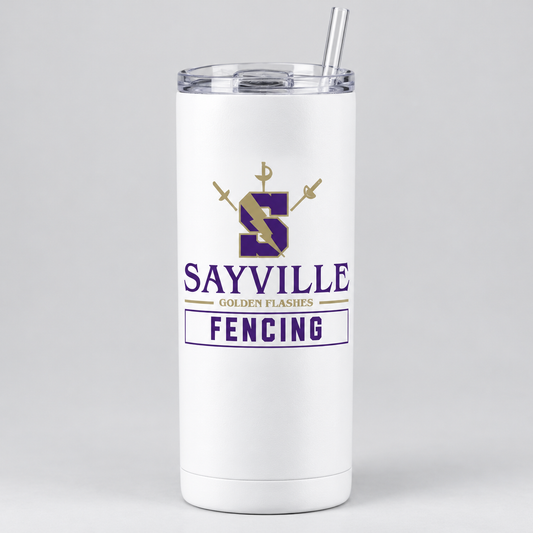 White Sayville Fencing 20 oz Skinny Tumbler