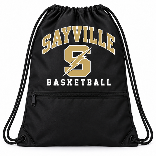 Sayville girls basketball Lightning S Zip Drawstring Bag in Black