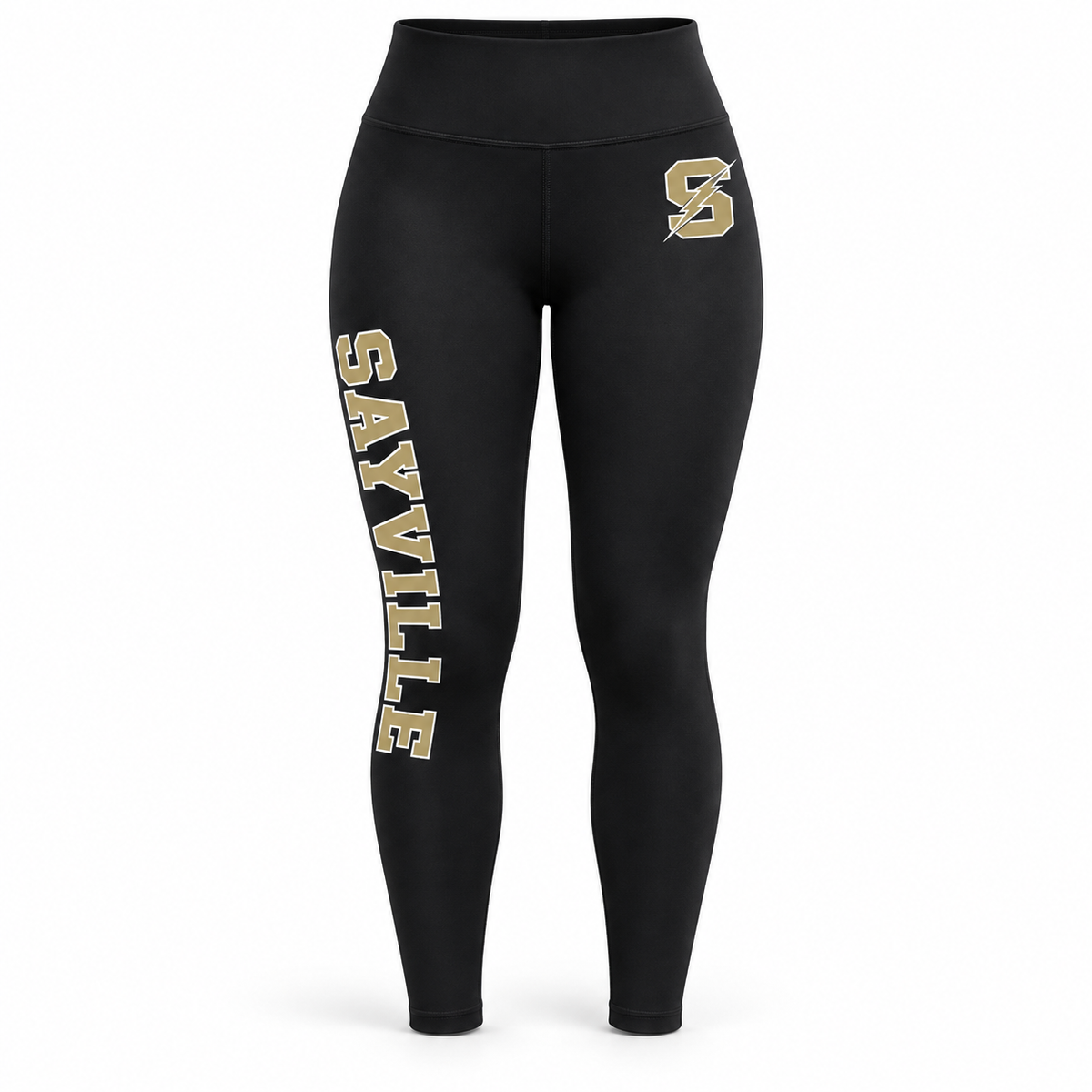 Sayville Girls Basketball Lightning S High-Waist Leggings in Black