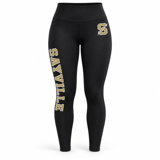Sayville Girls Basketball Lightning S High-Waist Leggings in Black