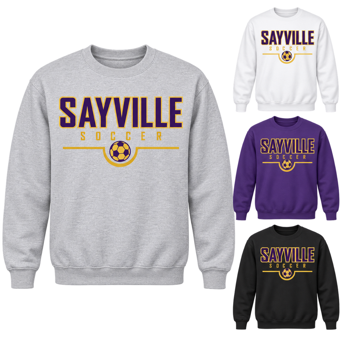 Sayville Soccer Signature Crewneck Sweatshirt — available color views