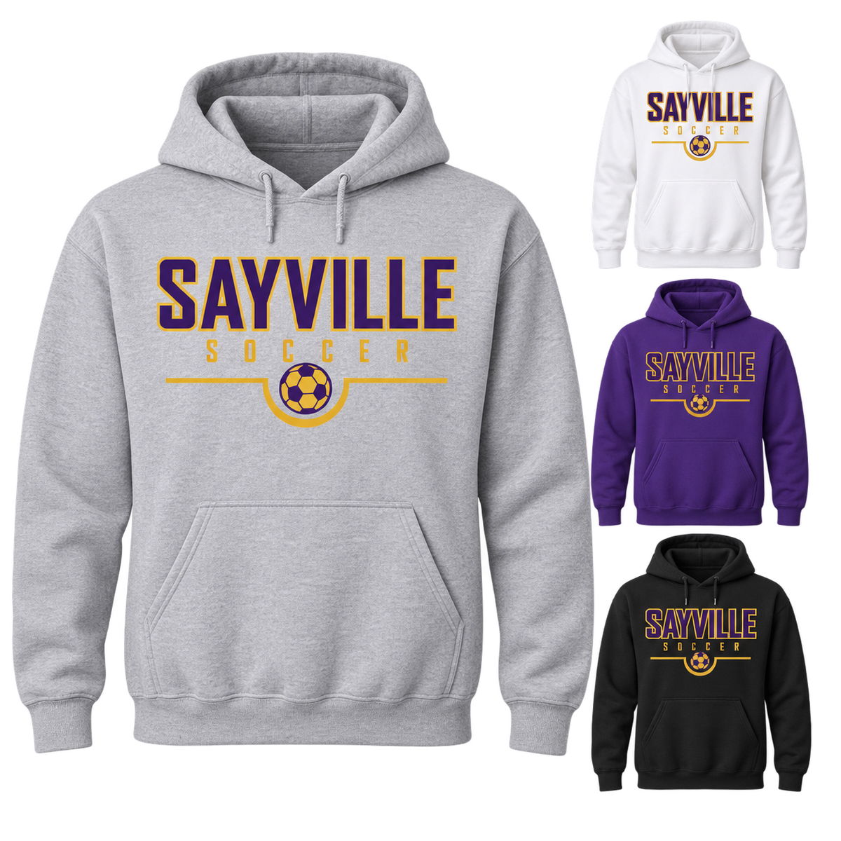 Sayville Soccer Signature Pullover Hoodie — available color views