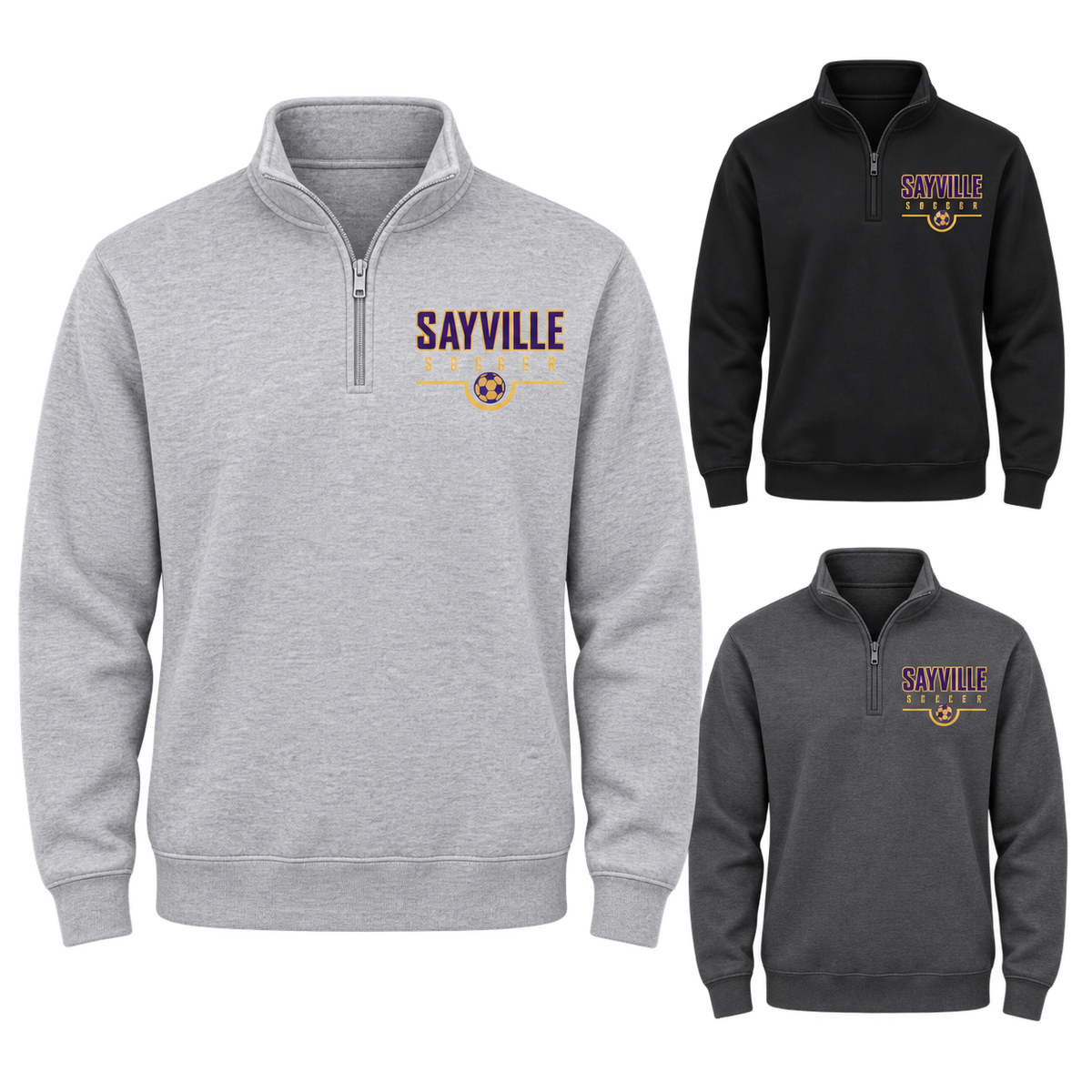 Sayville Soccer Sideline Quarter-Zip Sweatshirt — available color views