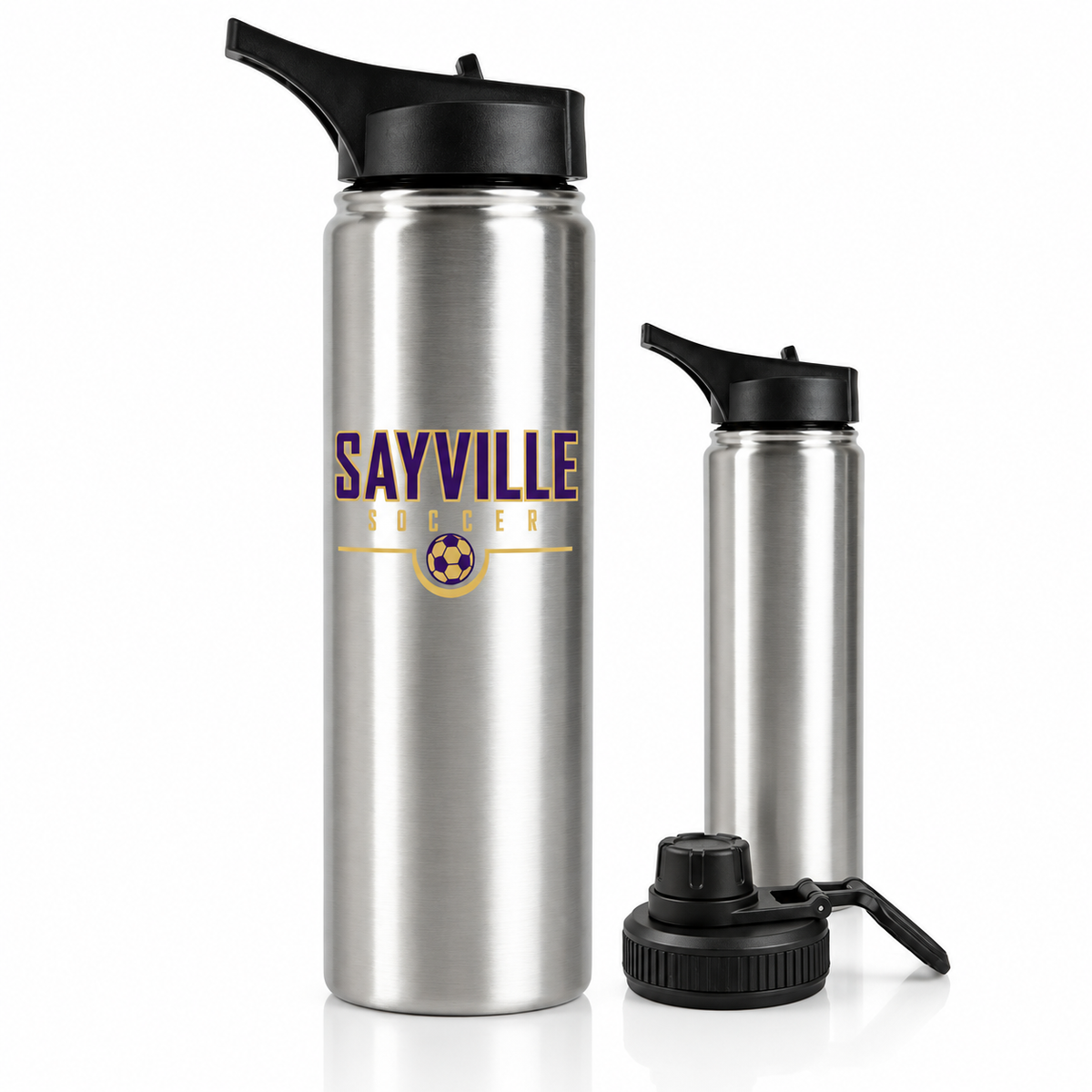 Sayville Soccer 25 oz Soccer Water Bottle — available color views