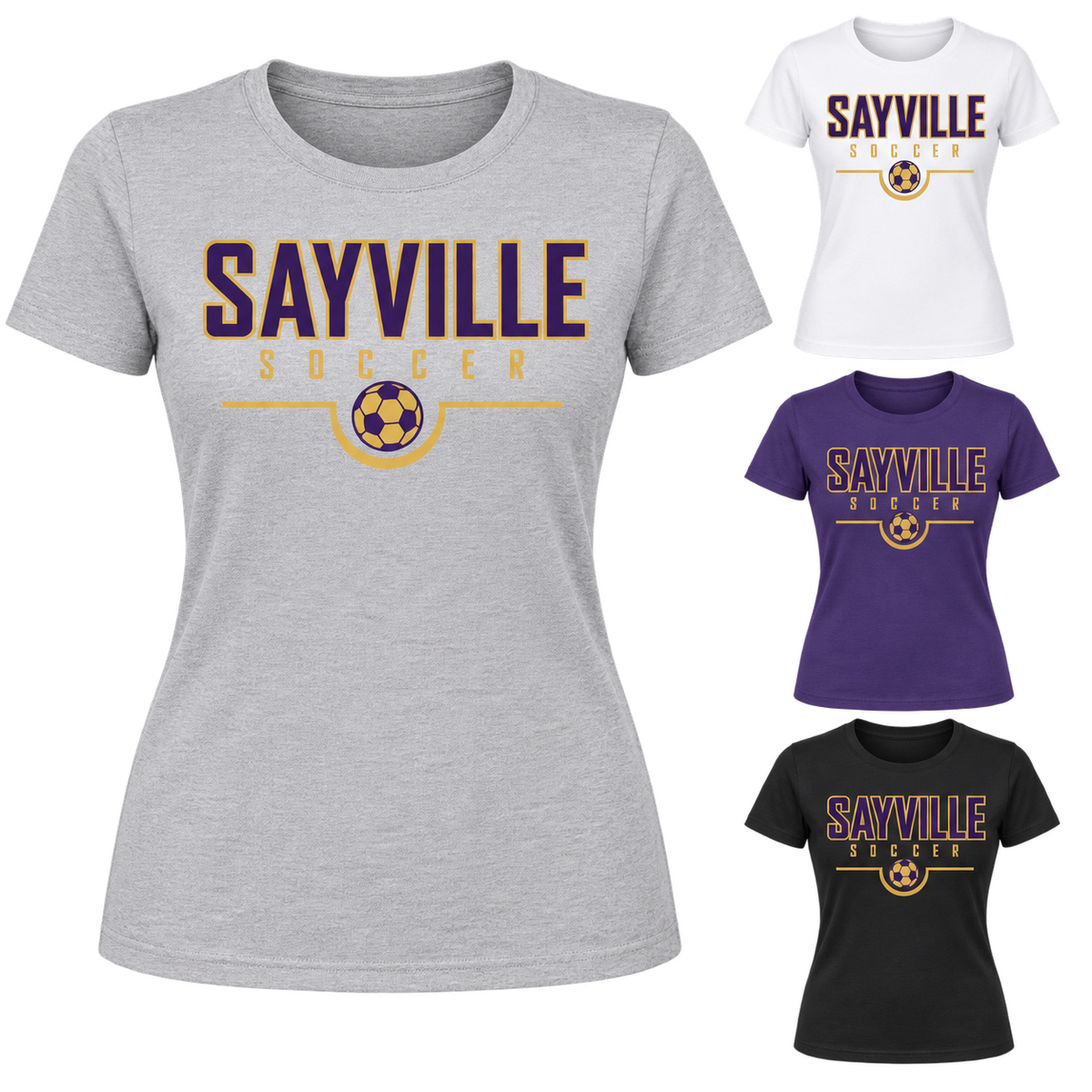 Sayville Soccer Women's Signature T-Shirt — available color views