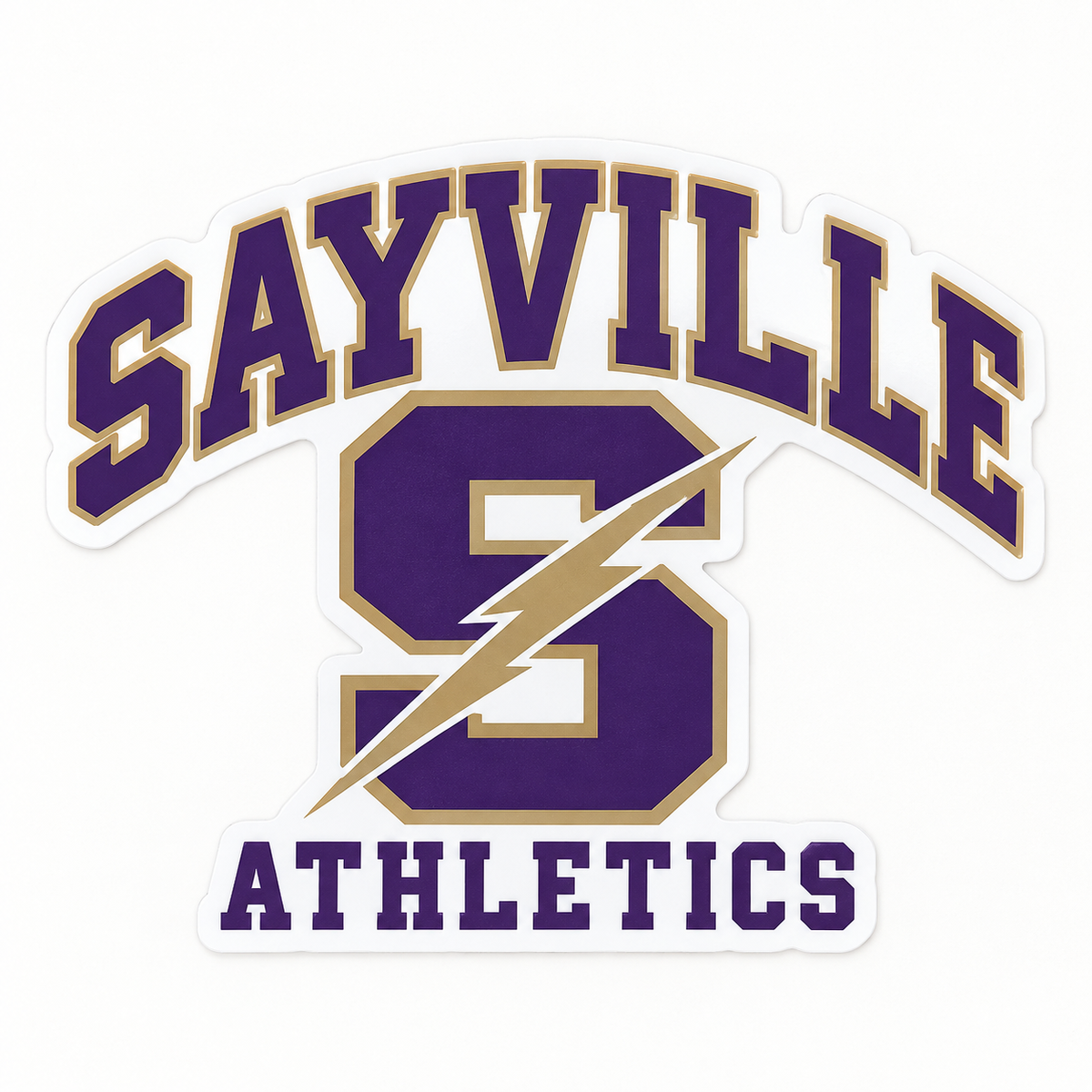 Sayville Lightning S Die-Cut Vinyl Sticker in White; General Spirit artwork