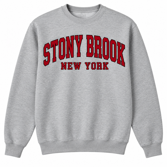 Stony Brook Collegiate Arch Crewneck Sweatshirt in heather gray