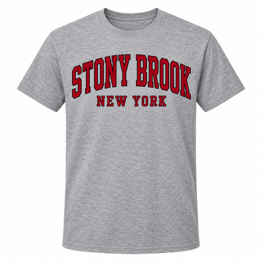Stony Brook Collegiate Arch T-Shirt in heather gray