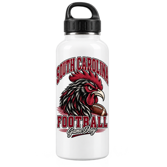 South Carolina Mascot Water Bottle — White