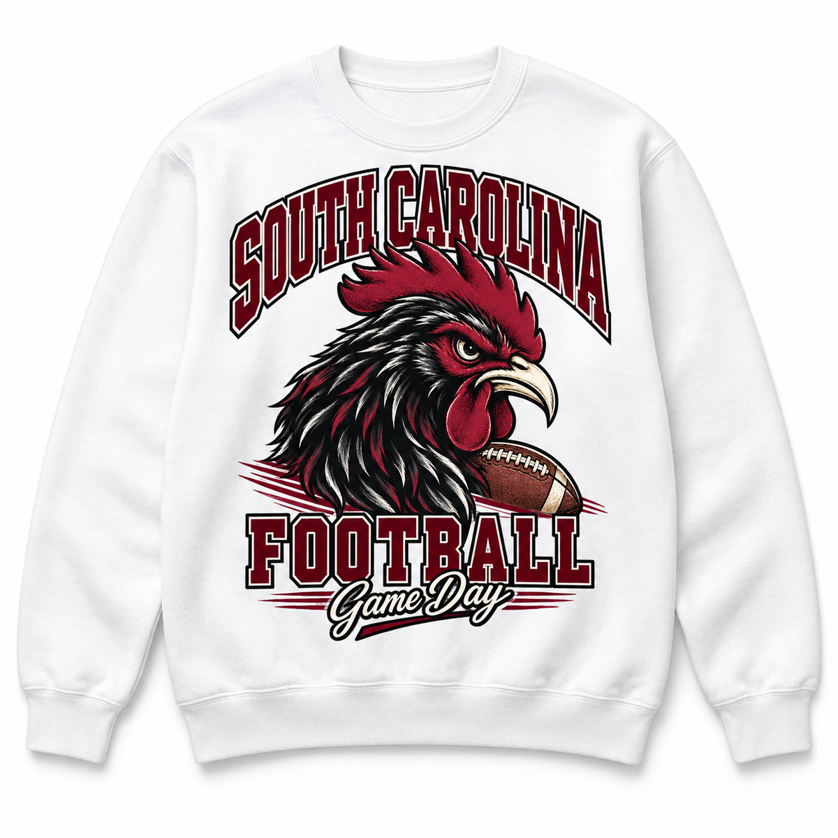 South Carolina Varsity Mascot Crewneck Sweatshirt in White
