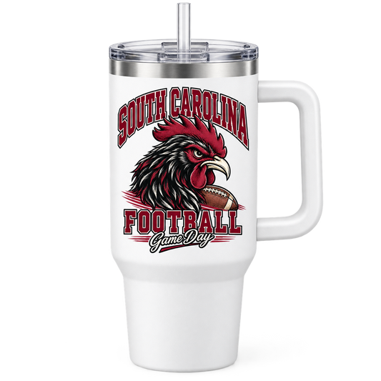 South Carolina Mascot Handled Tumbler — White