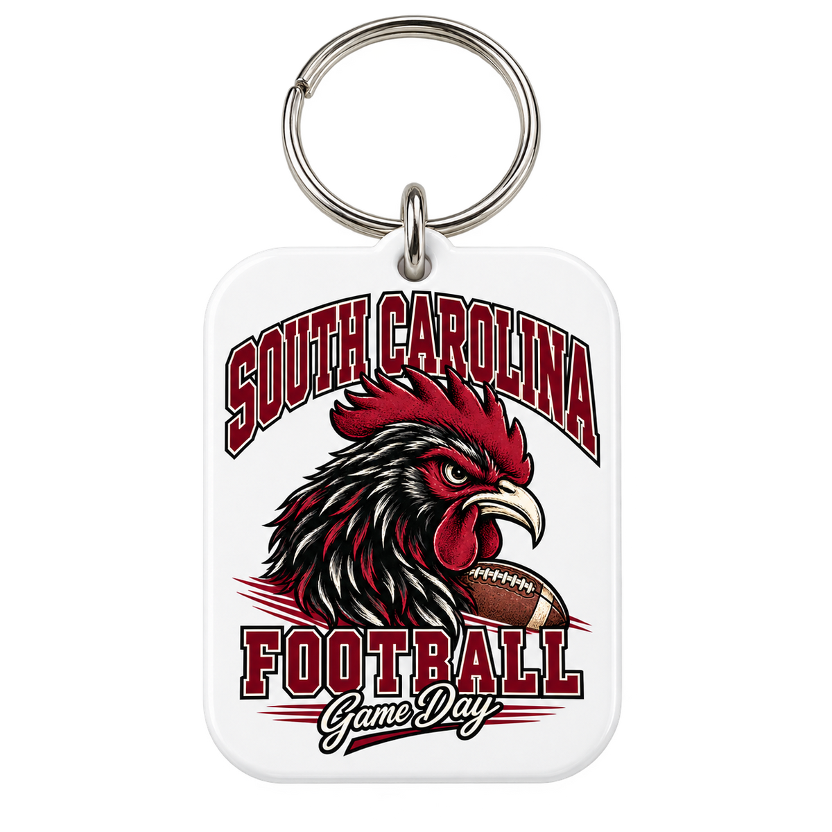 South Carolina Mascot Game Day Keychain — White
