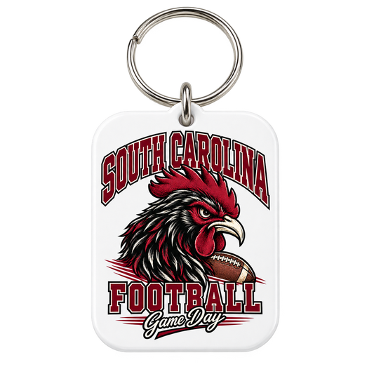 South Carolina Mascot Game Day Keychain — White