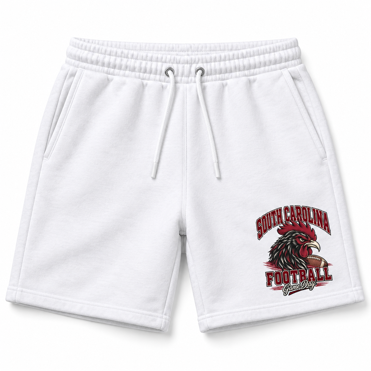 South Carolina Mascot Fleece Shorts in White