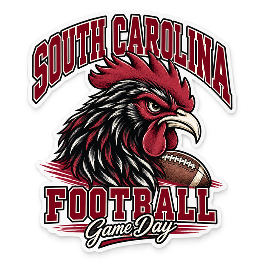 South Carolina Mascot Die-Cut Sticker — White