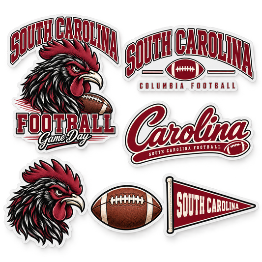 South Carolina Saturday Spirit 6-Piece Sticker Pack — Team Colors