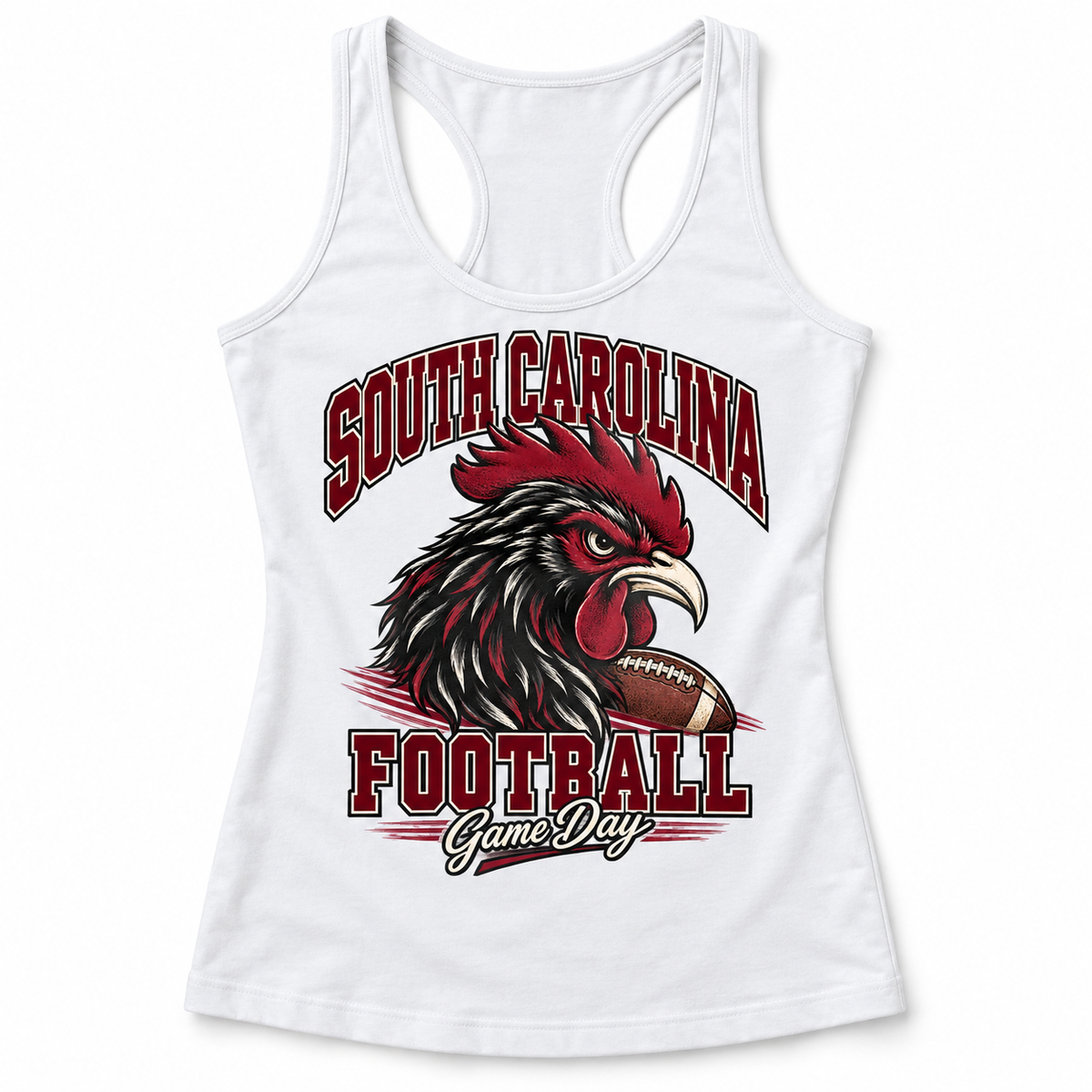 South Carolina Women's Mascot Racerback Tank in White