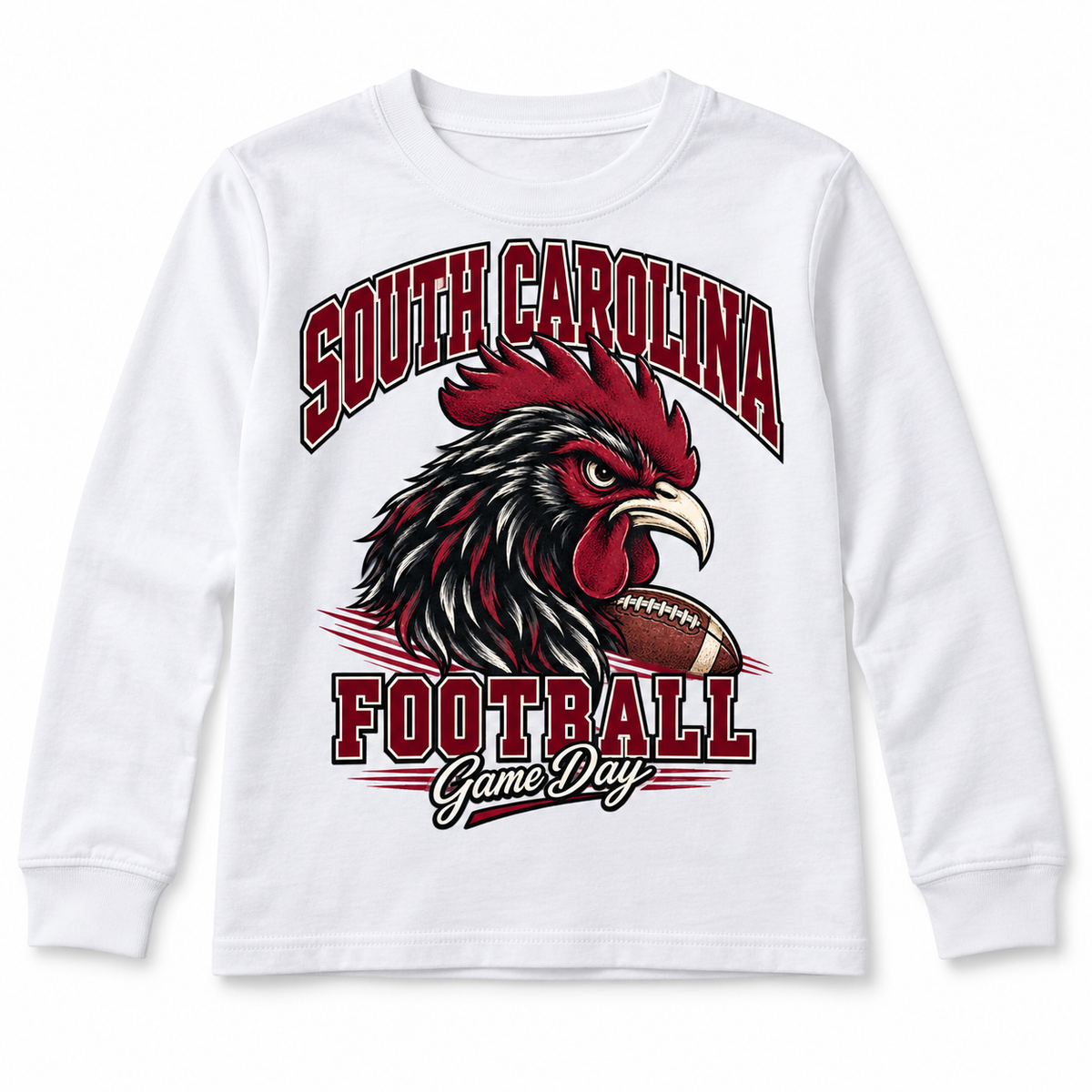 South Carolina Youth Mascot Long Sleeve T-Shirt in White