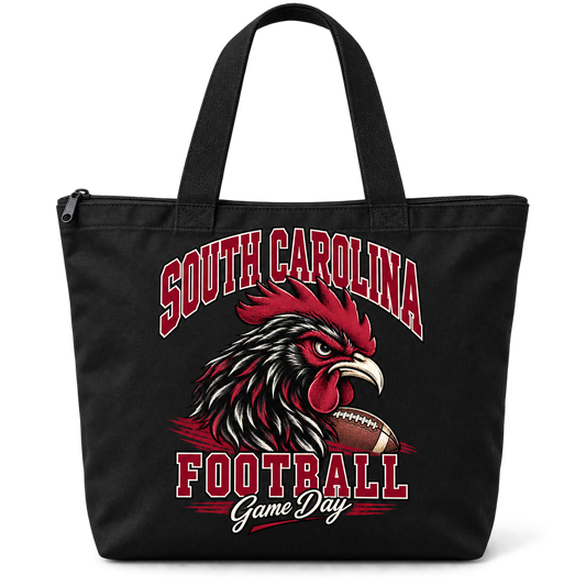 South Carolina Mascot Zippered Tote Bag — Black