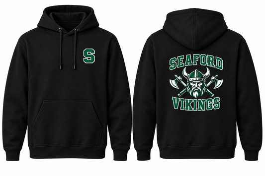 SEAFORD VIKINGS black hoodie front and back