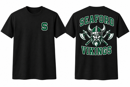 SEAFORD VIKINGS black tee front and back