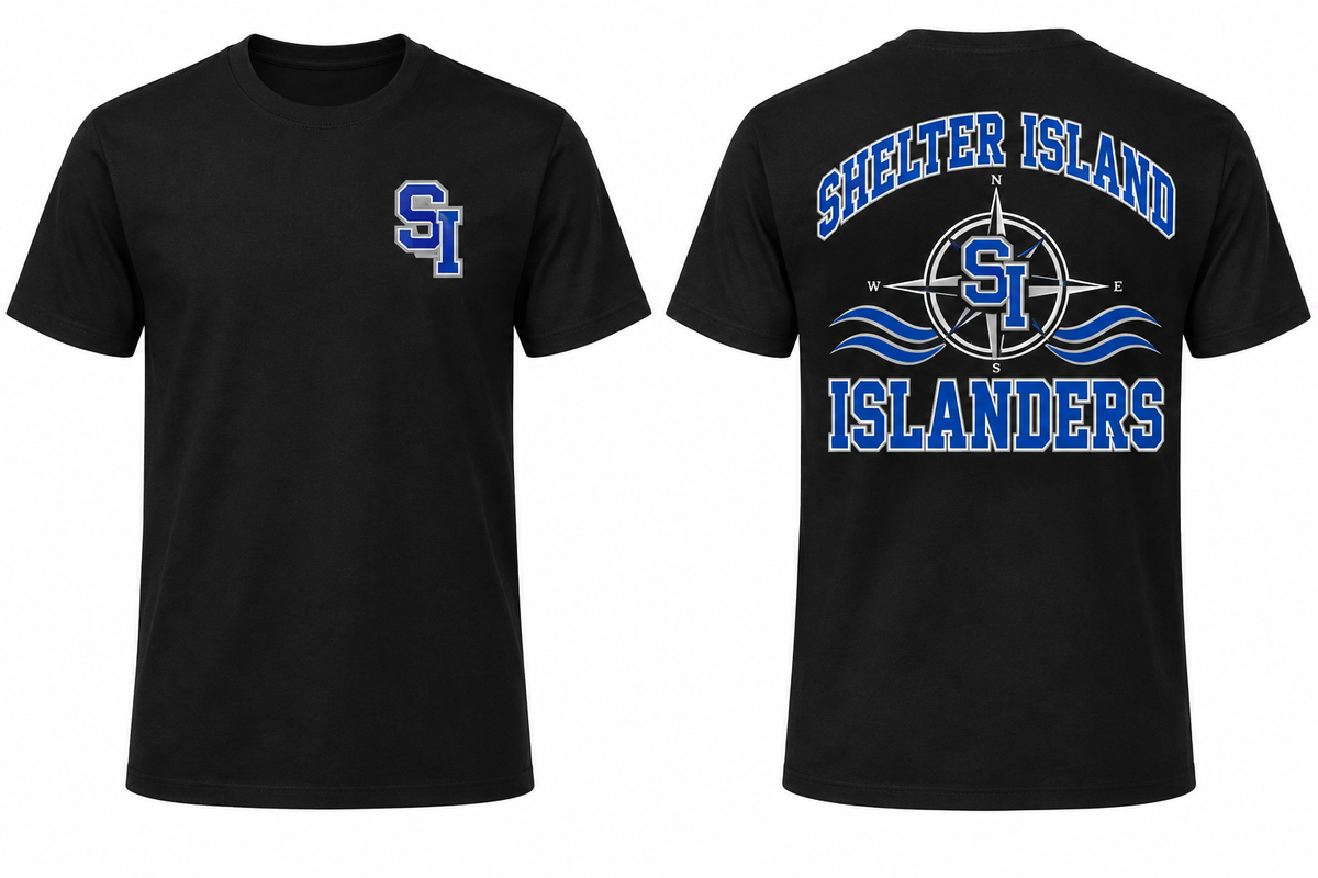 SHELTER ISLAND ISLANDERS black tee front and back