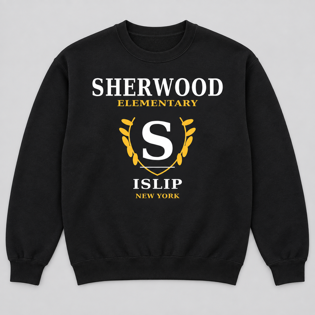 Black Sherwood Elementary Heritage S Adult Crewneck Sweatshirt