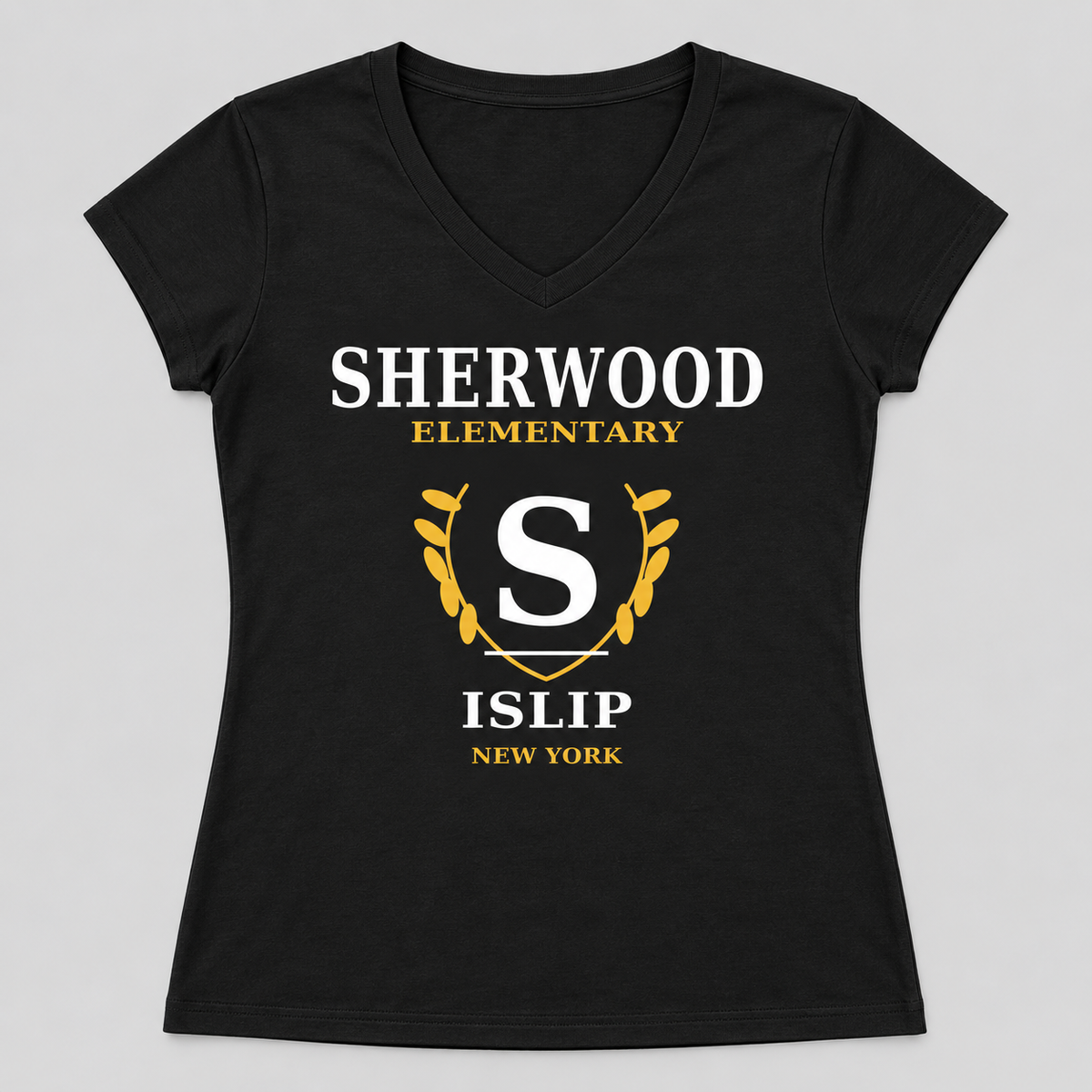 Black Sherwood Elementary Heritage S Women's V-Neck Tee