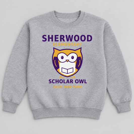 Sport Grey Sherwood Elementary Scholar Owl Youth Crewneck Sweatshirt