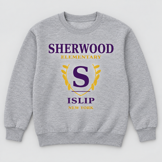 Sport Grey Sherwood Elementary Heritage S Youth Crewneck Sweatshirt