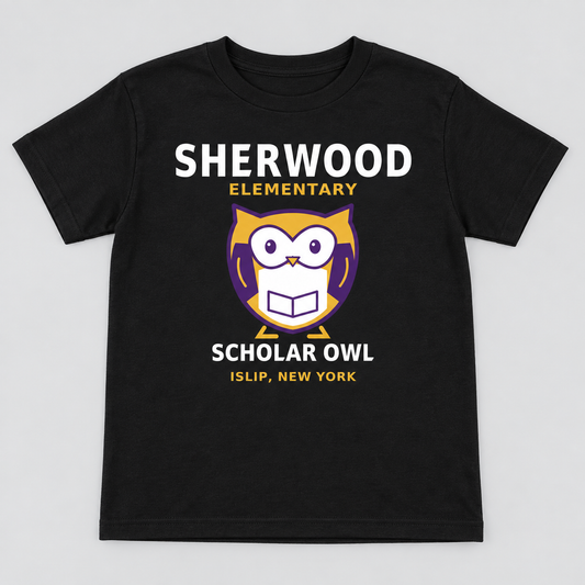 Black Sherwood Elementary Scholar Owl Youth Tee