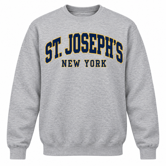 St. Joseph's New York Collegiate Arch Crewneck Sweatshirt in heather gray