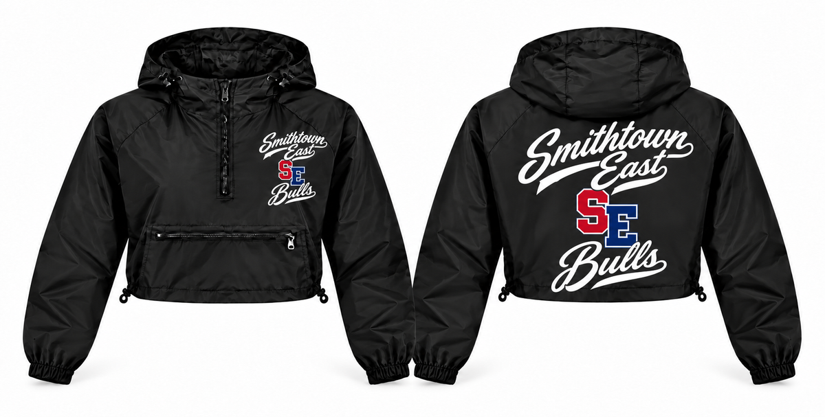 Smithtown East Bulls windbreaker front and back