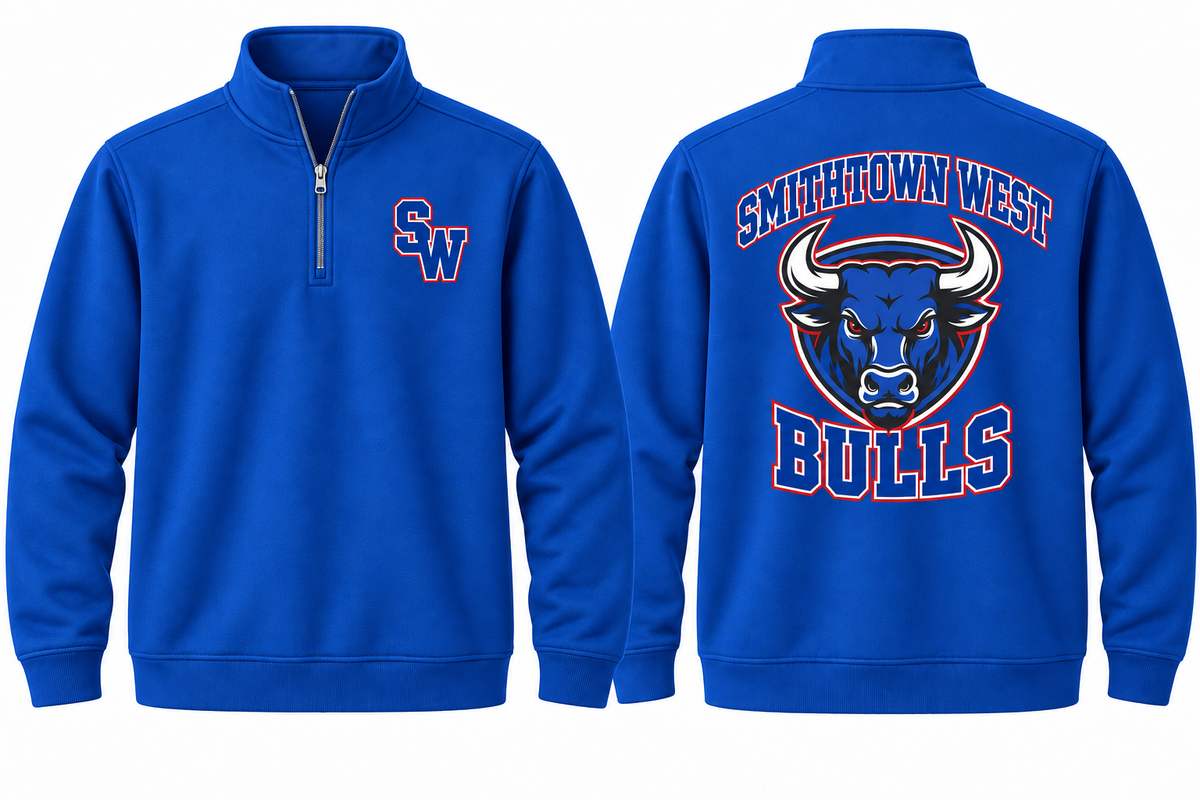 Smithtown West Varsity Quarter-Zip in Royal Blue