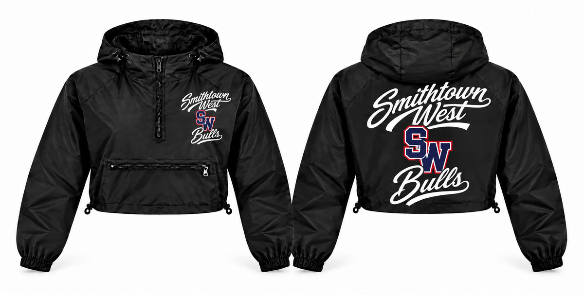 Smithtown West Bulls windbreaker front and back