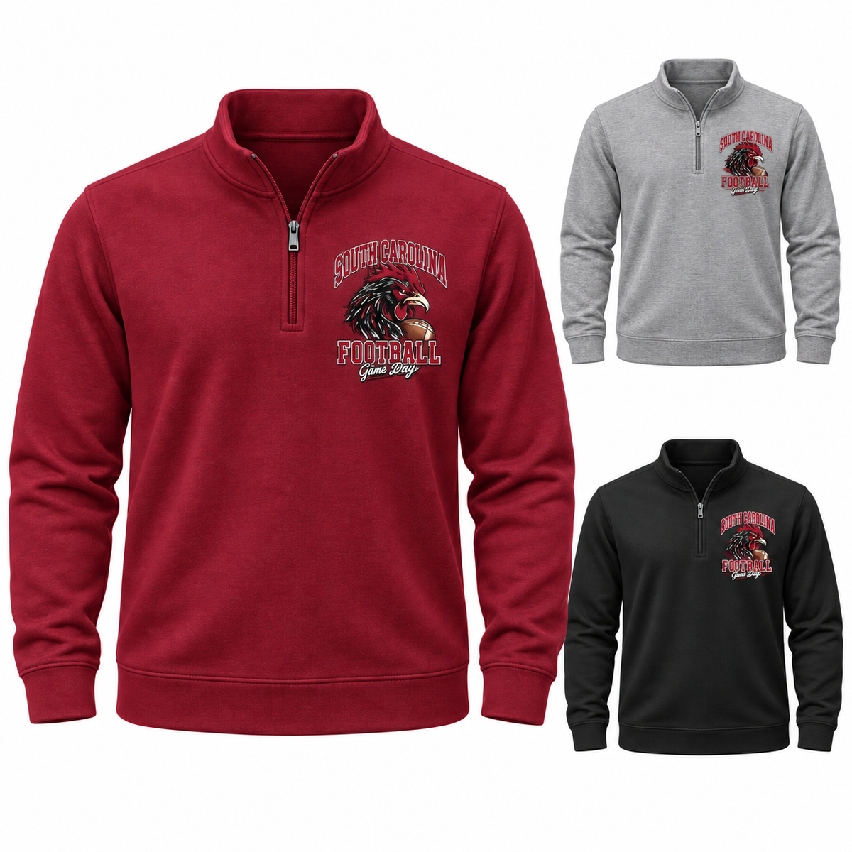 South Carolina Left-Chest Quarter-Zip Pullover — left hero, stacked color variants
