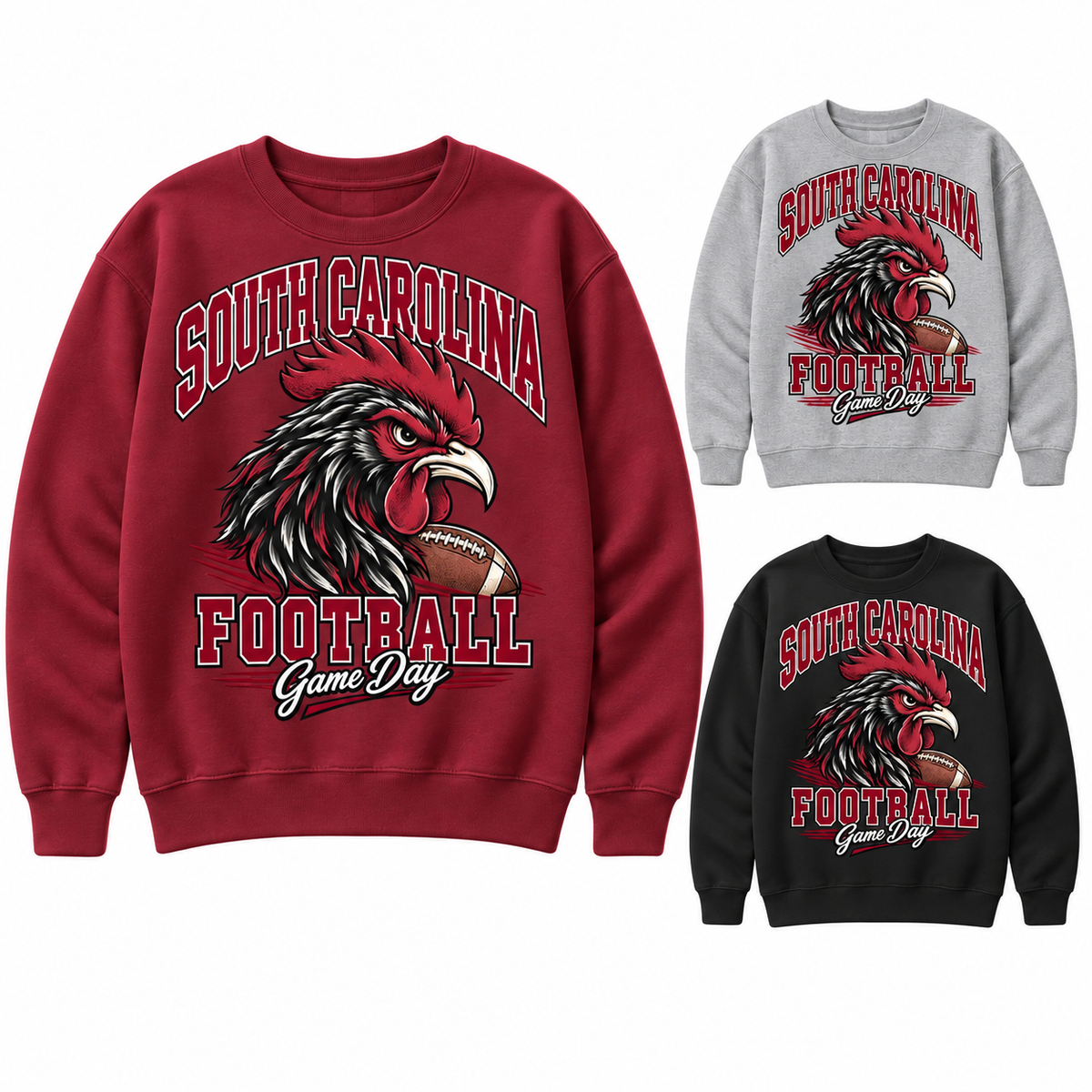 South Carolina Women's Mascot Crewneck Sweatshirt — left hero, stacked color variants