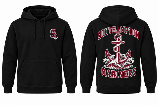 Southampton Mariners black Hoodie front and back concept
