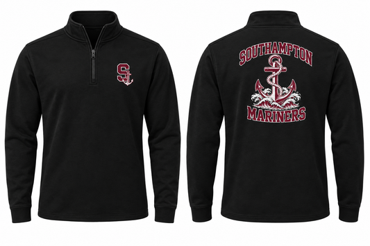 Southampton Mariners Varsity Quarter-Zip — Black front and back