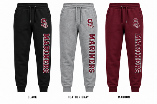 southampton varsity joggers in Black, Heather Gray and Maroon