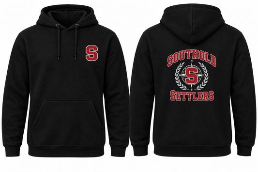 SOUTHOLD SETTLERS black hoodie front and back