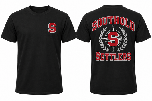 SOUTHOLD SETTLERS black tee front and back