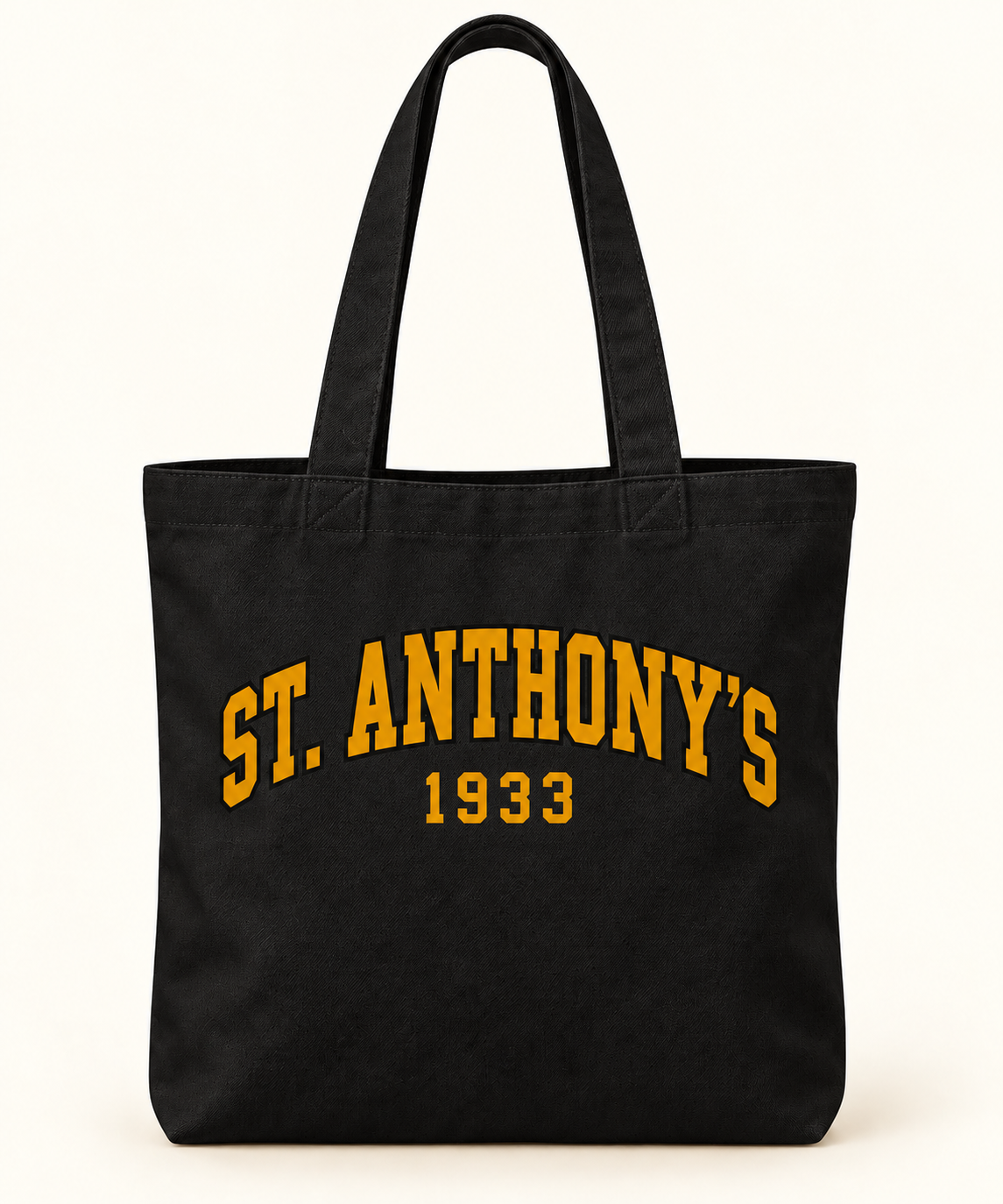 St. Anthony's Classic Name Campus Tote in Black — collegiate school spirit design